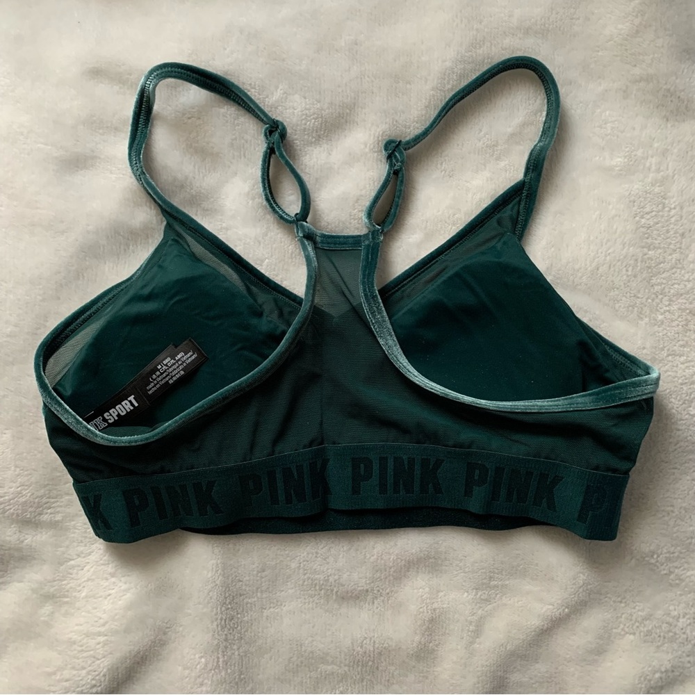 Green Velvet Victoria’s Secret Pink Sports Bra - Picture 2 of 3